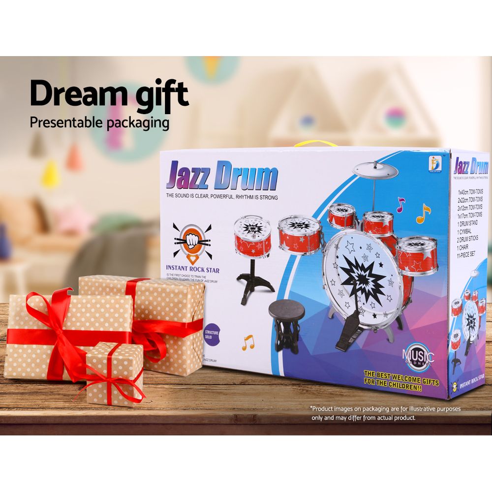 Keezi Kids Drum Set with Stool - Blue