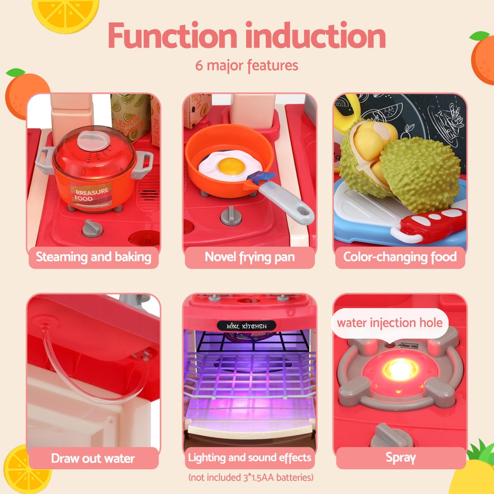 Keezi Kids Kitchen Play Set - Cooking Sound and Light Features - SuperSaverAU - view 6