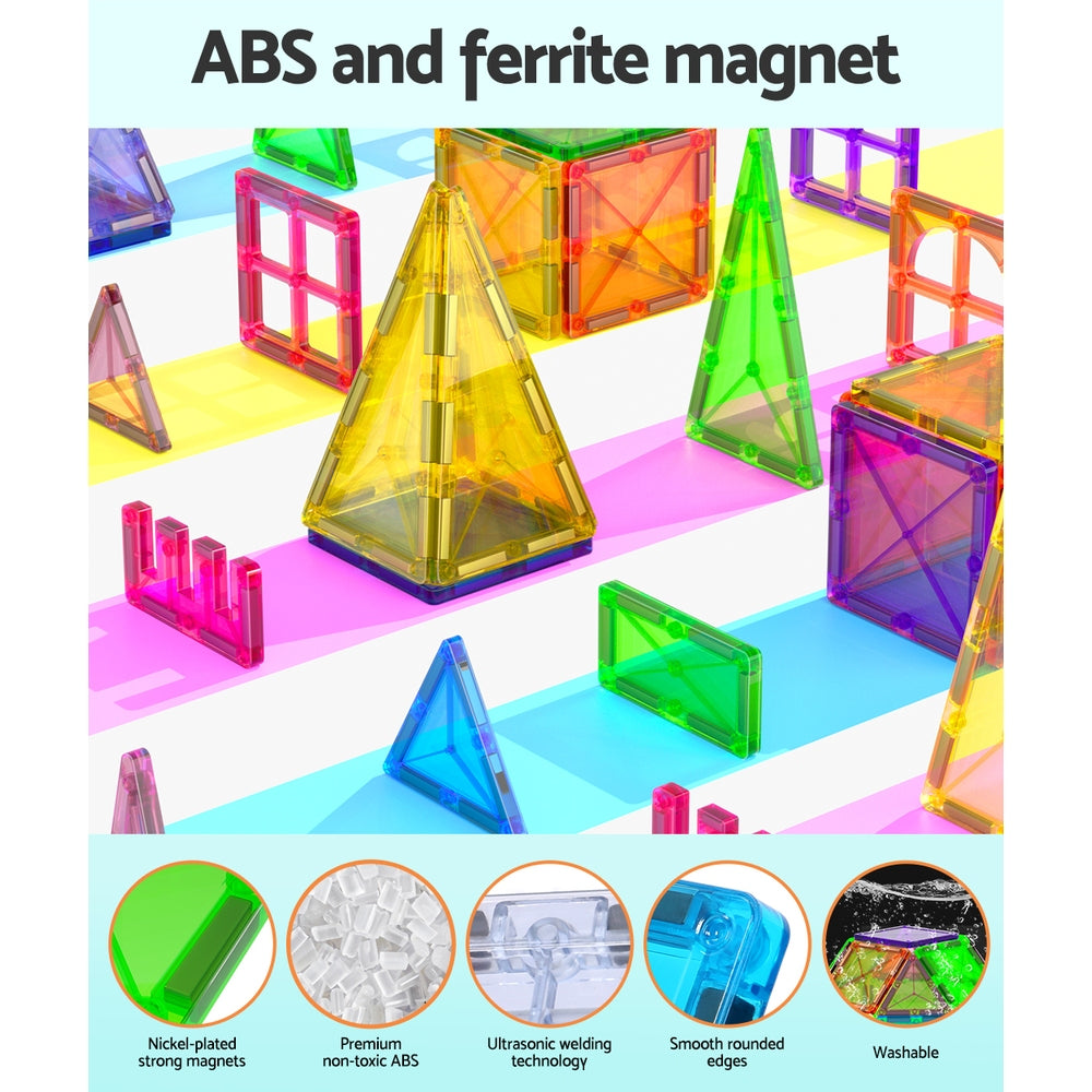 Keezi 120pcs Kids Magnetic Tiles Blocks Building Educational Toys Children Gift - SuperSaverAU - view 5