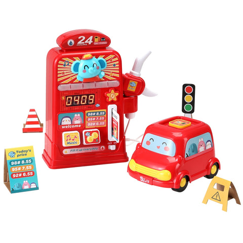 Keezi Kids Gas Petrol Station Pumper Pretend Play Toys Car Music Card Playset - SuperSaverAU - view 1