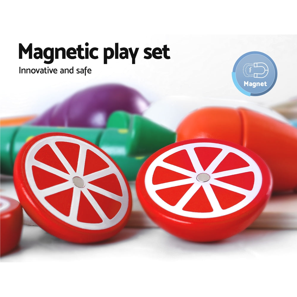 Keezi Kids Kitchen Play Set Wooden Pretend Toys Cooking Utensils Pots Pans Food - SuperSaverAU - view 5