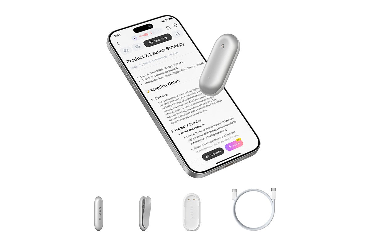 PLAUD NotePin AI Voice Recorder (Lunar Silver)