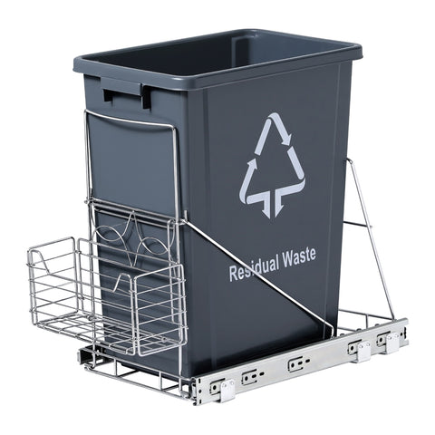 Cefito 40L Pull-Out Bin System for Kitchen Cabinet, Chrome-Plated, Easy Access - SuperSaverAU - view 1
