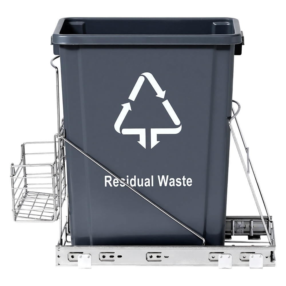 Cefito 40L Pull-Out Bin System for Kitchen Cabinet, Chrome-Plated, Easy Access - SuperSaverAU - view 3