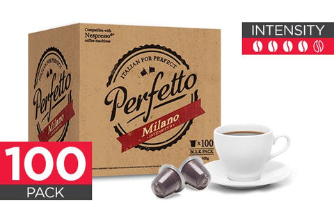 NEW Perfetto Coffee Capsules 100 Pack Nespresso Compatible Milano - SuperSaverAU - view 1