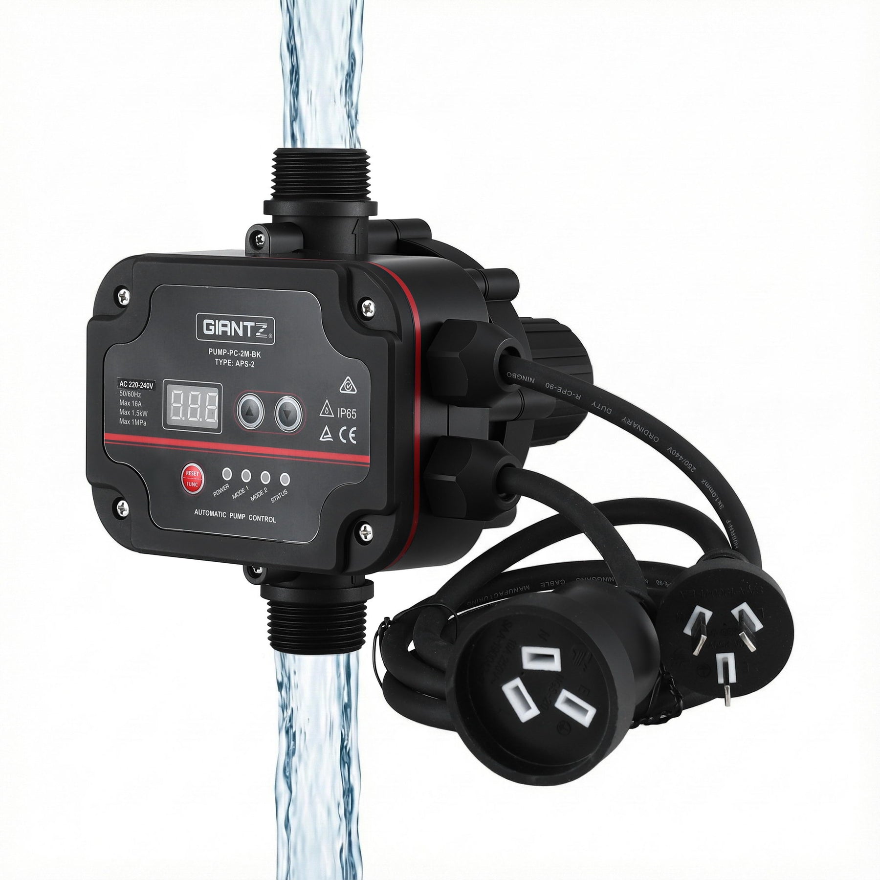 GIANTZ Digital Water Pump Controller 16A 1.5kW Max High Power Pressure Switch Adjustable 10Bar IP65 - SuperSaverAU - view 1