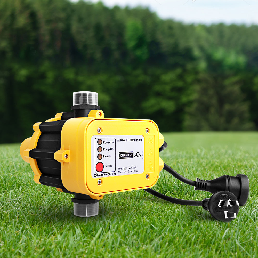 Giantz Water Pressure Pump Controller Auto Switch Control Electric Electronic Yellow - SuperSaverAU - view 1