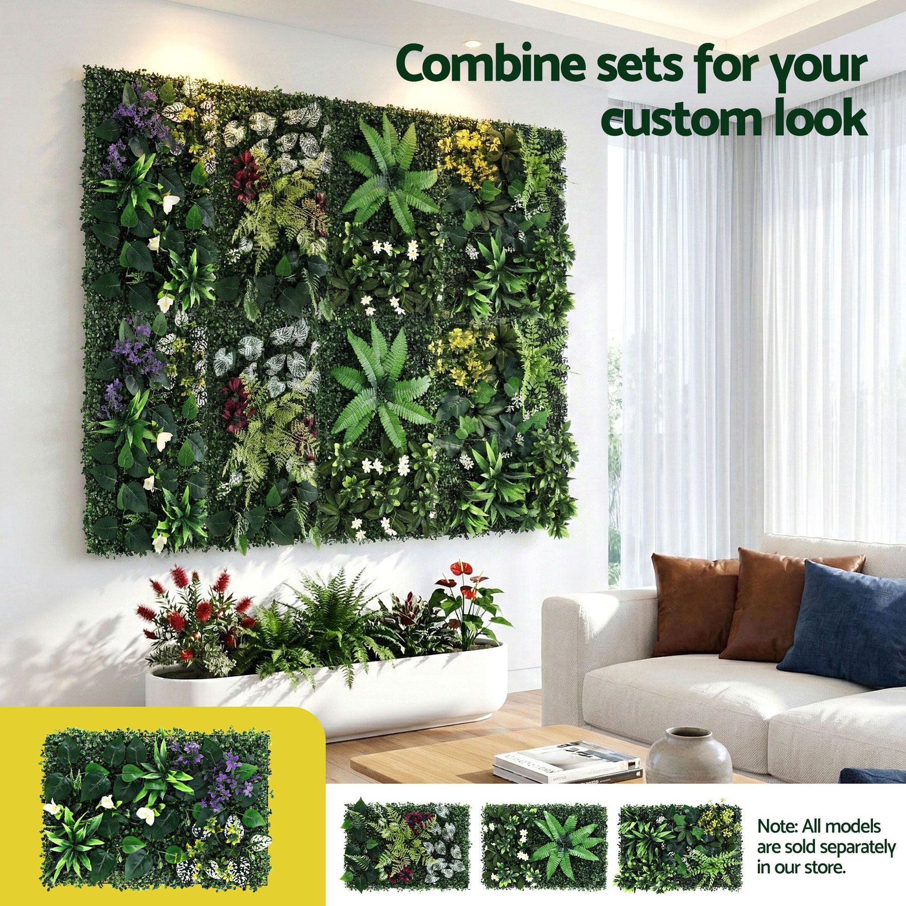 Gardeon Artificial Plant Wall Panels – Hedge Grass 40 x 60cm, 4 Pack