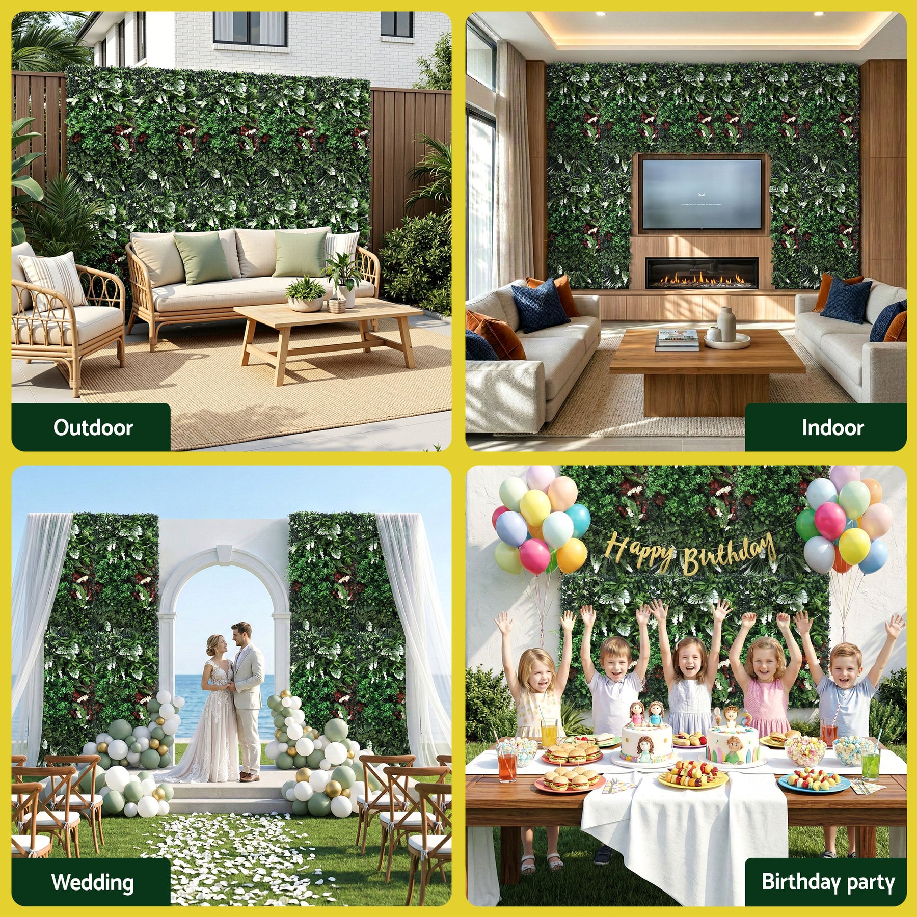 Gardeon Artificial Plant Wall Panel – Green UV-Resistant 100 x 50cm