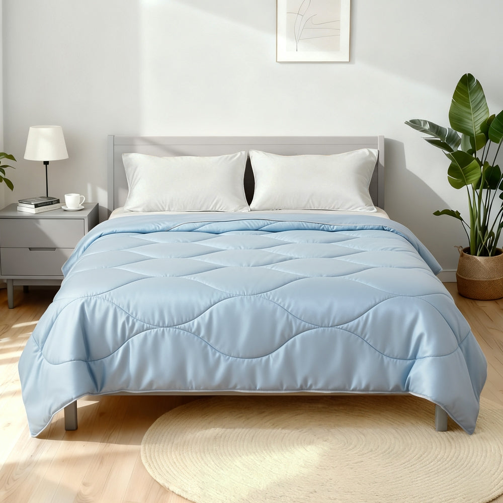 Giselle Tencel Quilt Double 200GSM Lightweight Soft Comfortable Blue - SuperSaverAU - view 7