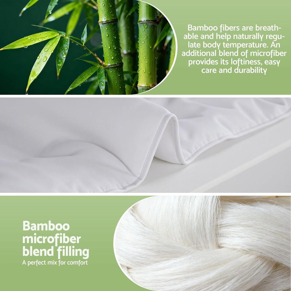 Giselle Bedding Bamboo Fiber Summer Quilt 200gsm Queen - Breathable, Mould-Resistant - SuperSaverAU - view 4