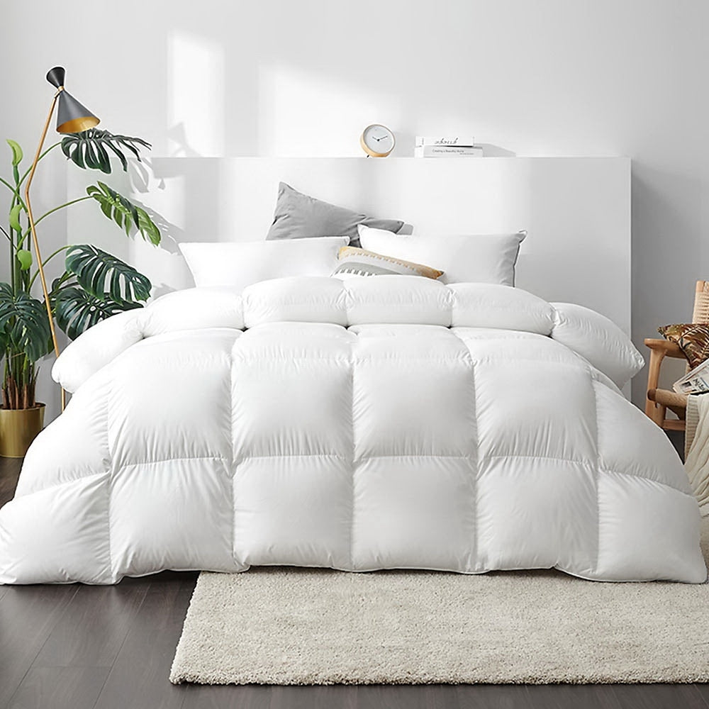 Giselle Bedding Duck Down Feather Quilt 700GSM Queen - 100% Cotton, Lightweight - SuperSaverAU - view 1