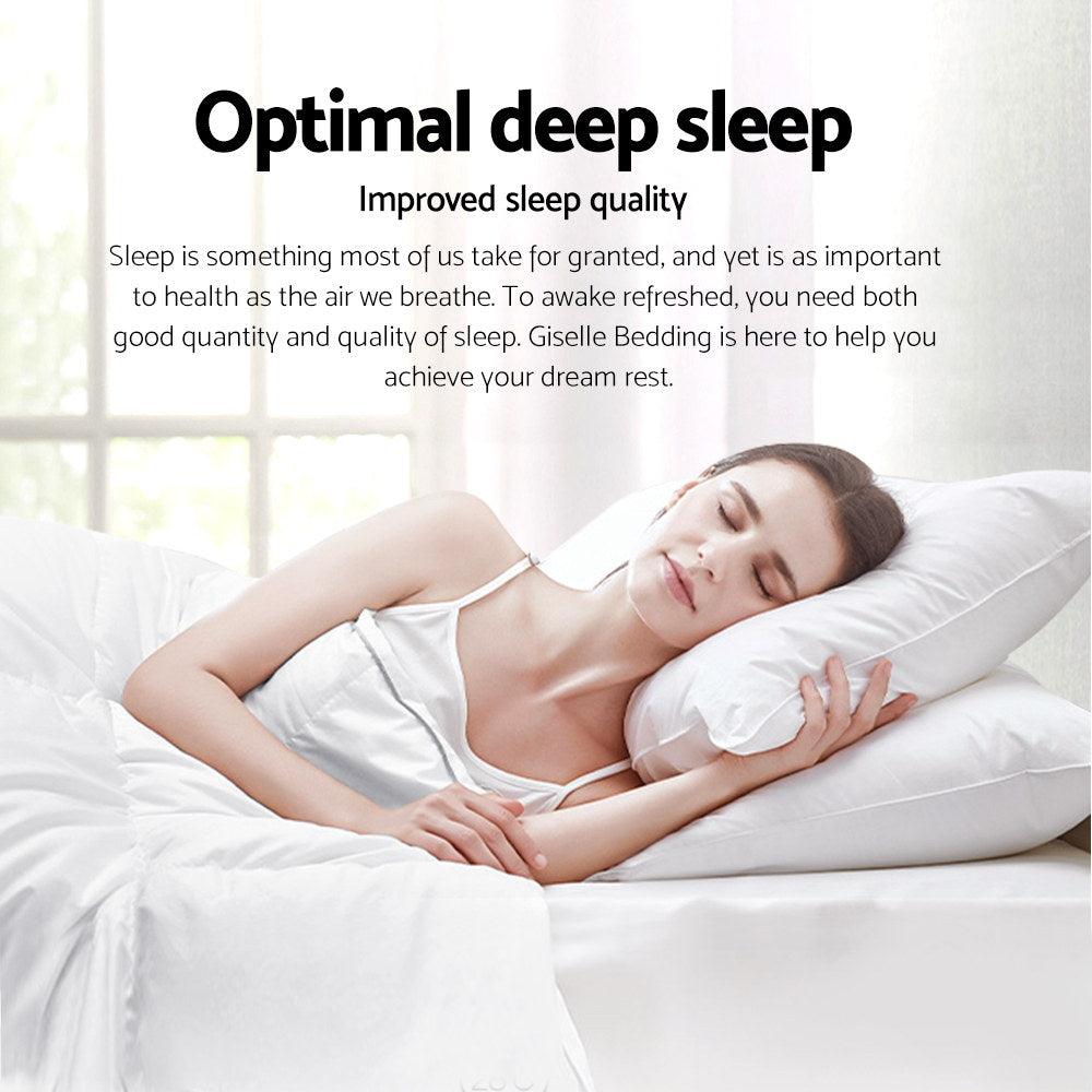 Giselle Bedding Duck Down Feather Quilt 700GSM Single - Lightweight, Cotton Cover - SuperSaverAU - view 3