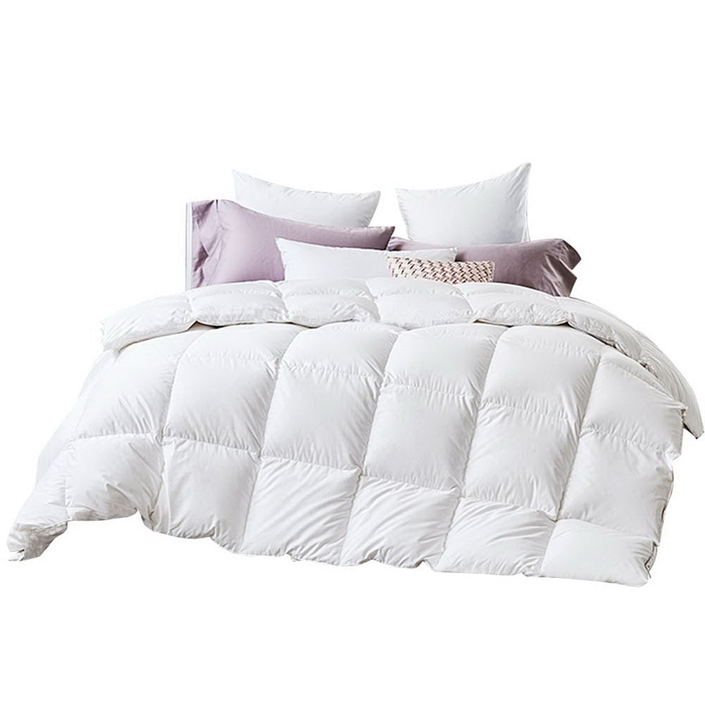 Giselle Bedding Duck Feather Down Quilt 500GSM King - White, Baffle Construction - SuperSaverAU - view 7