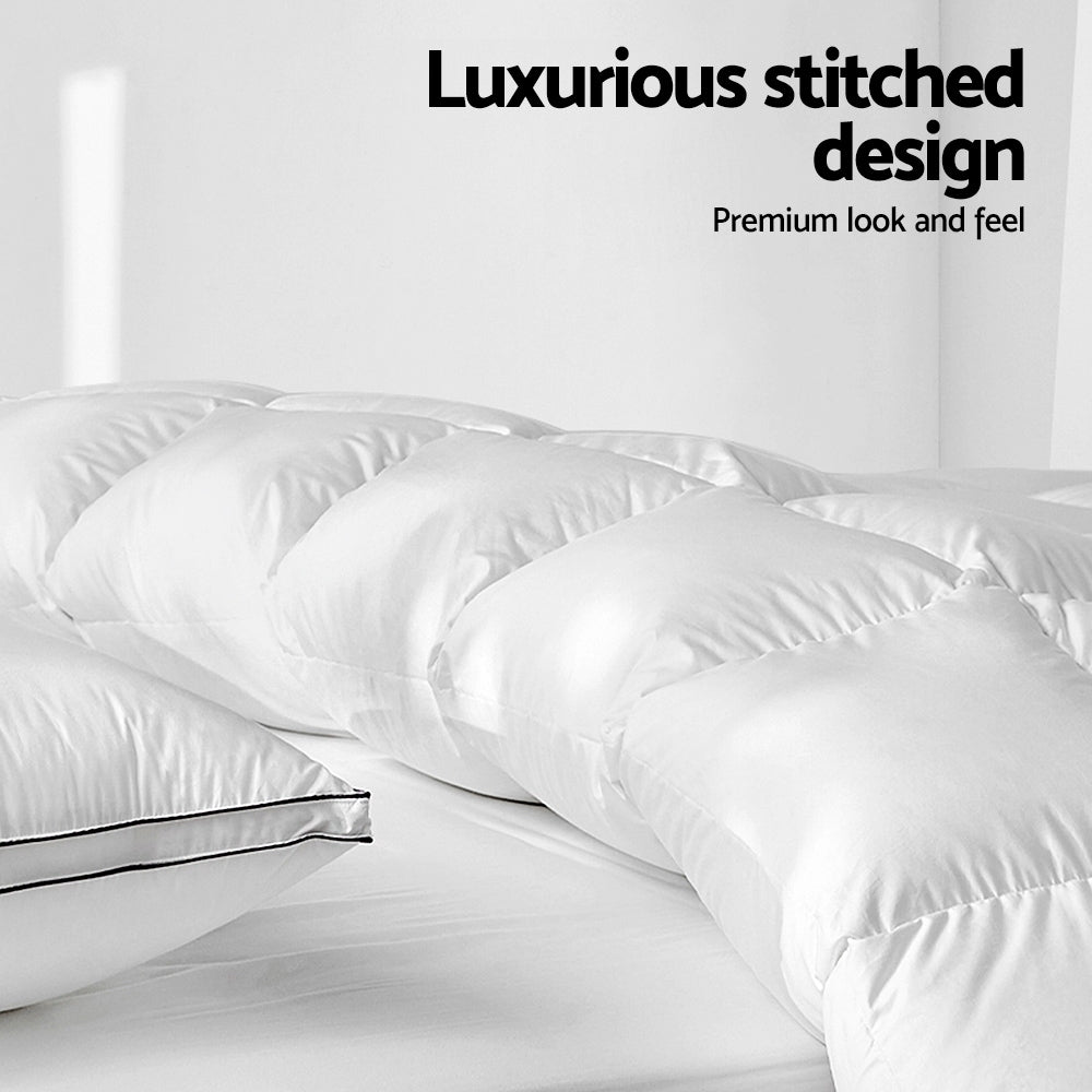 Giselle Bedding Duck Feather Down Quilt 500GSM Queen - Lightweight & Breathable - SuperSaverAU - view 3