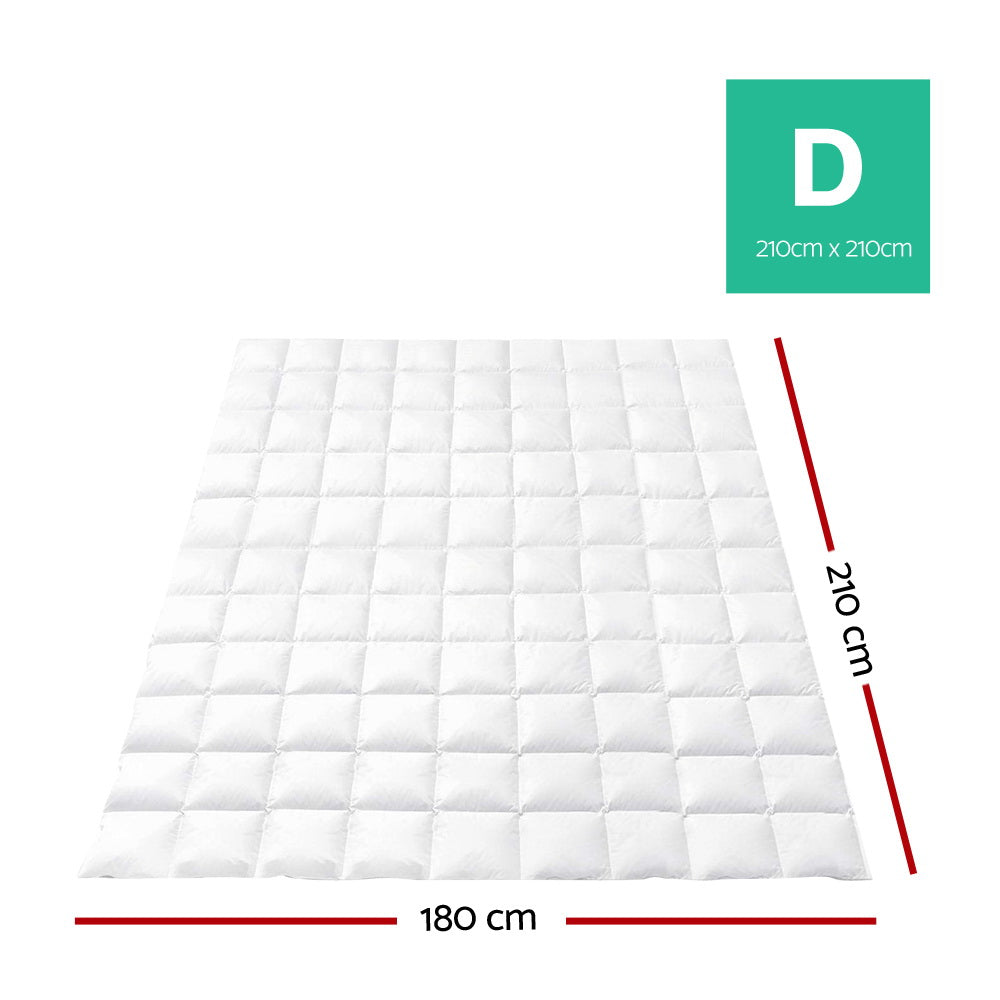 Giselle Bedding Goose Down Feather Quilt 700GSM Double - Lightweight, Cotton Cover - SuperSaverAU - view 2