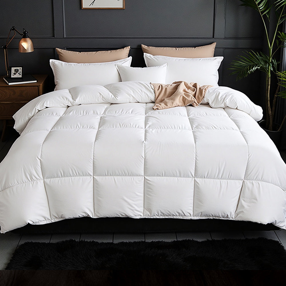 Giselle Bedding Goose Down Feather Quilt 800GSM Single - Lightweight, Cotton Cover - SuperSaverAU - view 6
