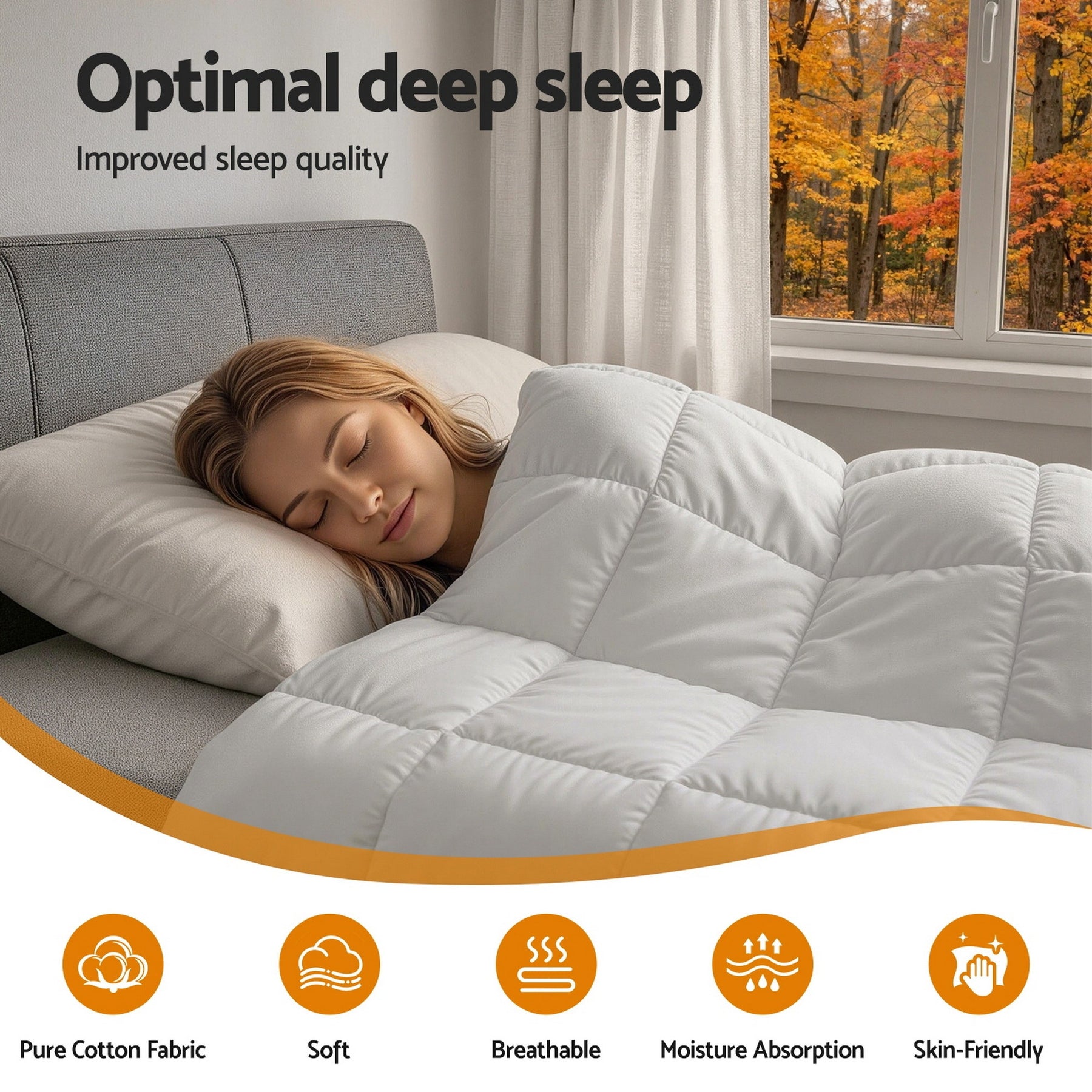 Giselle Bedding 500GSM Wool Quilt – Double, Cotton Cover with Baffle Box Construction