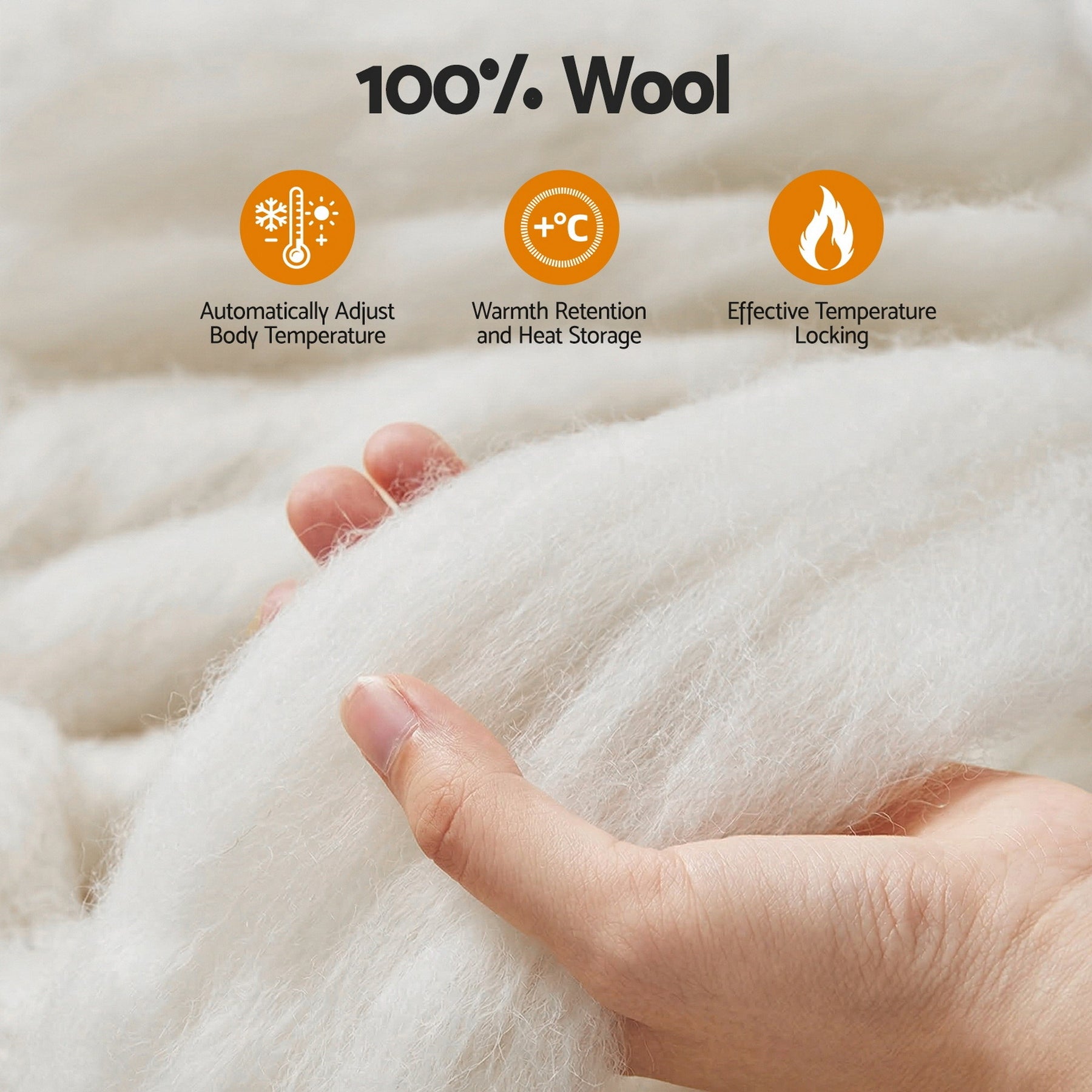 Giselle Bedding 500GSM Wool Quilt – Queen, Cotton Cover with Baffle Box Construction