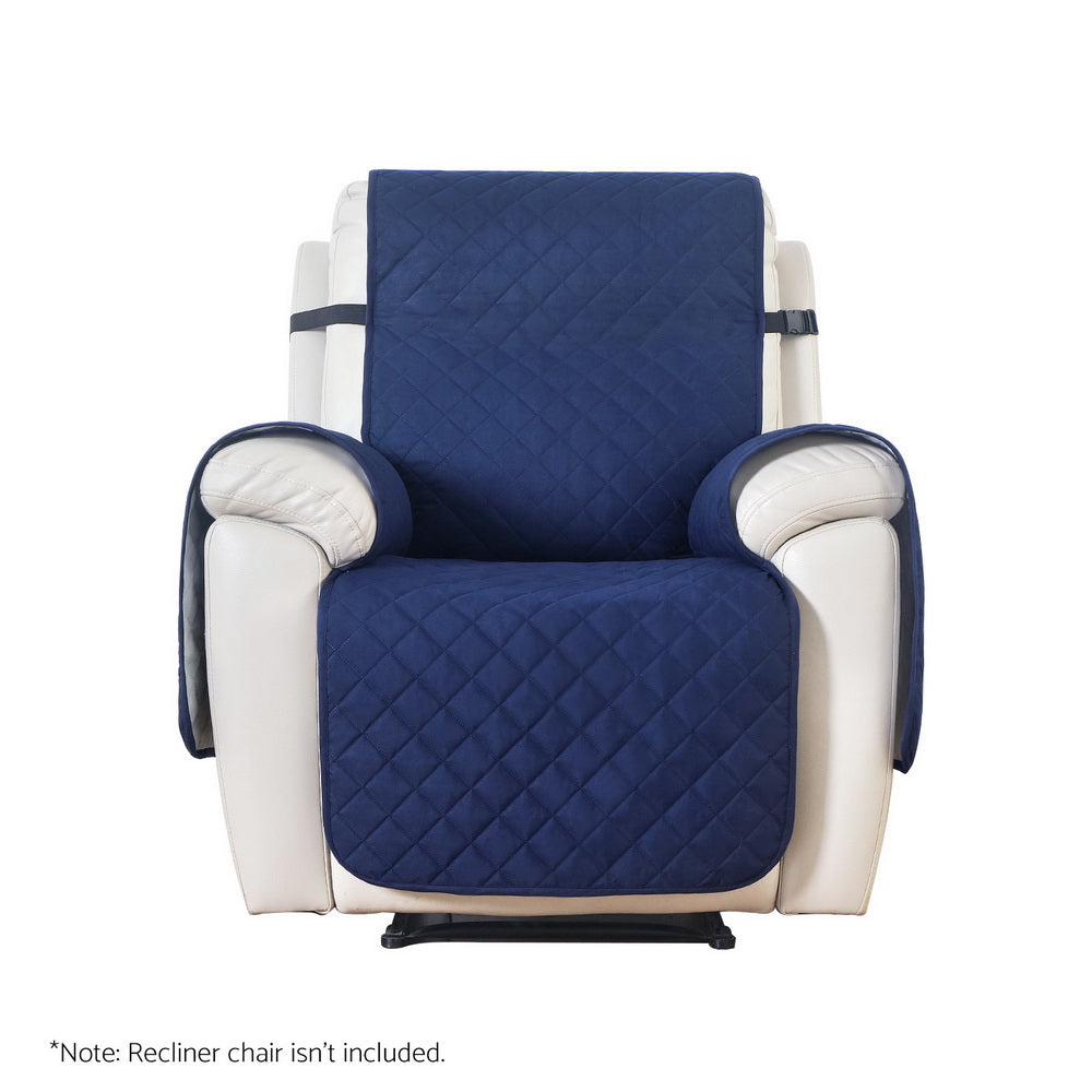 Artiss Recliner Chair Cover 100% Water Resistant Navy 1-Seater with Anti-Slip Base - SuperSaverAU - view 3