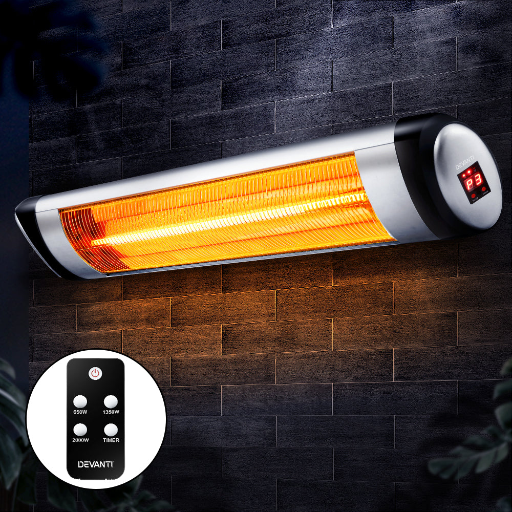 Devanti 2000W Infrared Radiant Strip Heater - Black