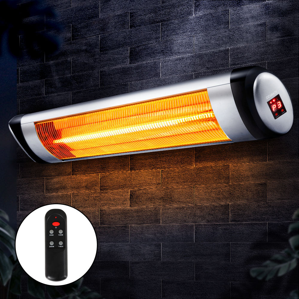 Devanti 2000W Infrared Radiant Strip Heater - Black