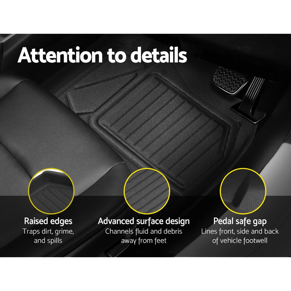 Weisshorn Toyota RAV4 Rubber Floor Mats Black 2019-2022