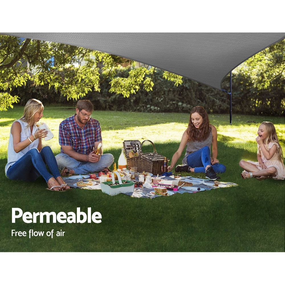Instahut Shade Sail 3x3x4.3m Triangle 280GSM Grey UV Block 98% Weather Resistant - SuperSaverAU - view 7