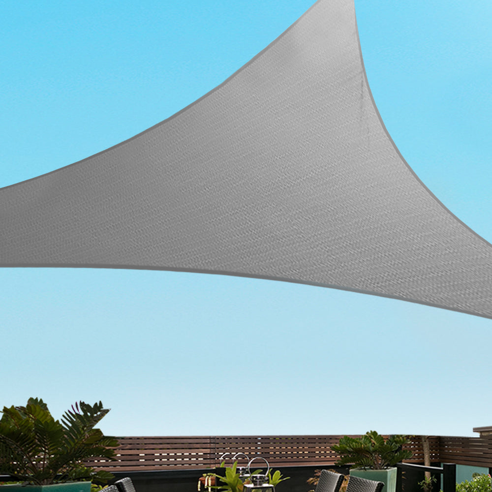 Instahut Shade Sail 3x3x4.3m Triangle 280GSM Grey UV Block 98% Weather Resistant - SuperSaverAU - view 8