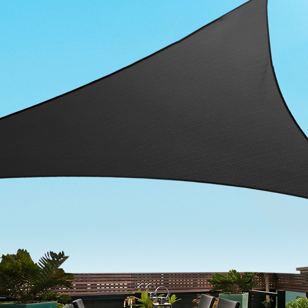 Instahut Shade Sail 5x5x5m Triangle 280GSM Black UV Block 98% Weather Resistant - SuperSaverAU - view 7