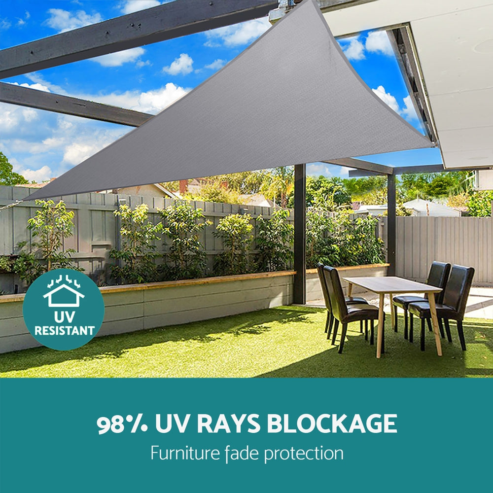 Instahut Waterproof Shade Sail 220GSM Triangle Canopy 4x4x4m - UV Block, Durable - SuperSaverAU - view 5
