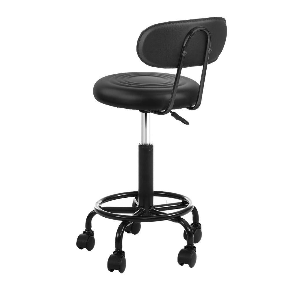 Artiss Salon Stool Swivel Chair Backrest - SuperSaverAU - view 3