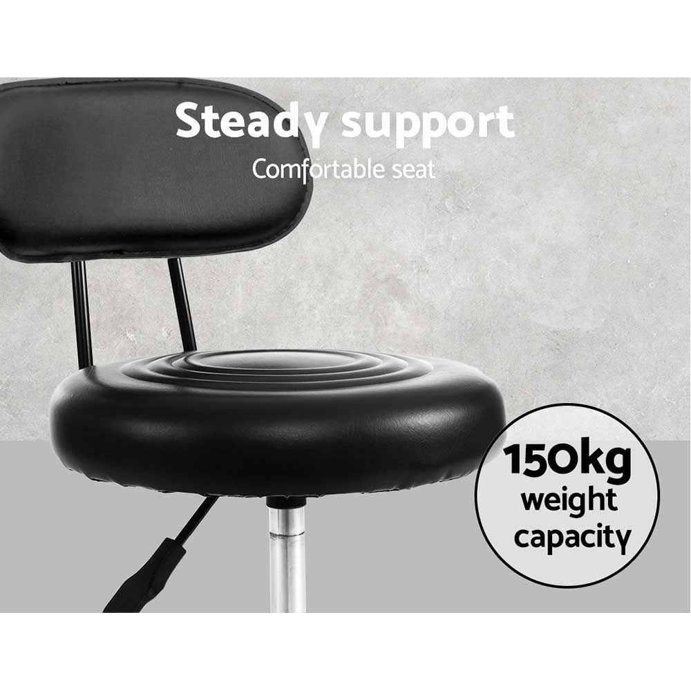 Artiss Salon Stool Swivel Chair Backrest - SuperSaverAU - view 6
