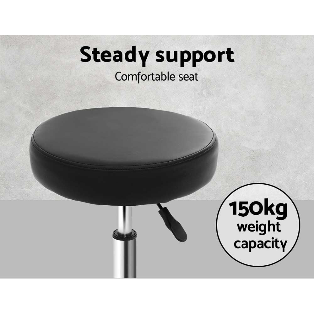 Artiss Salon Stool Round Swivel Chair Black - SuperSaverAU - view 6