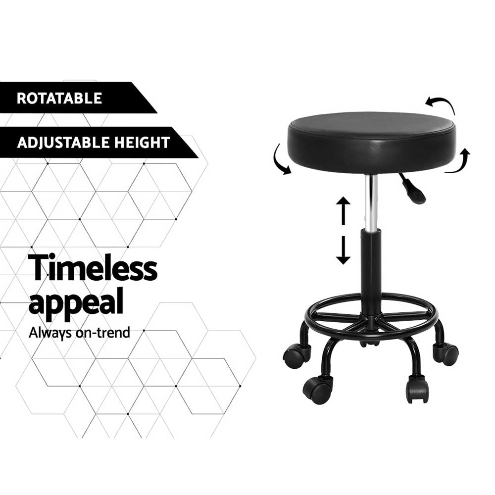Artiss Salon Stool Round Swivel Chair - SuperSaverAU - view 5