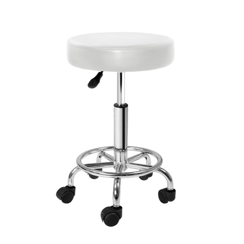 Artiss Salon Stool Round Swivel Chair White - SuperSaverAU - view 1