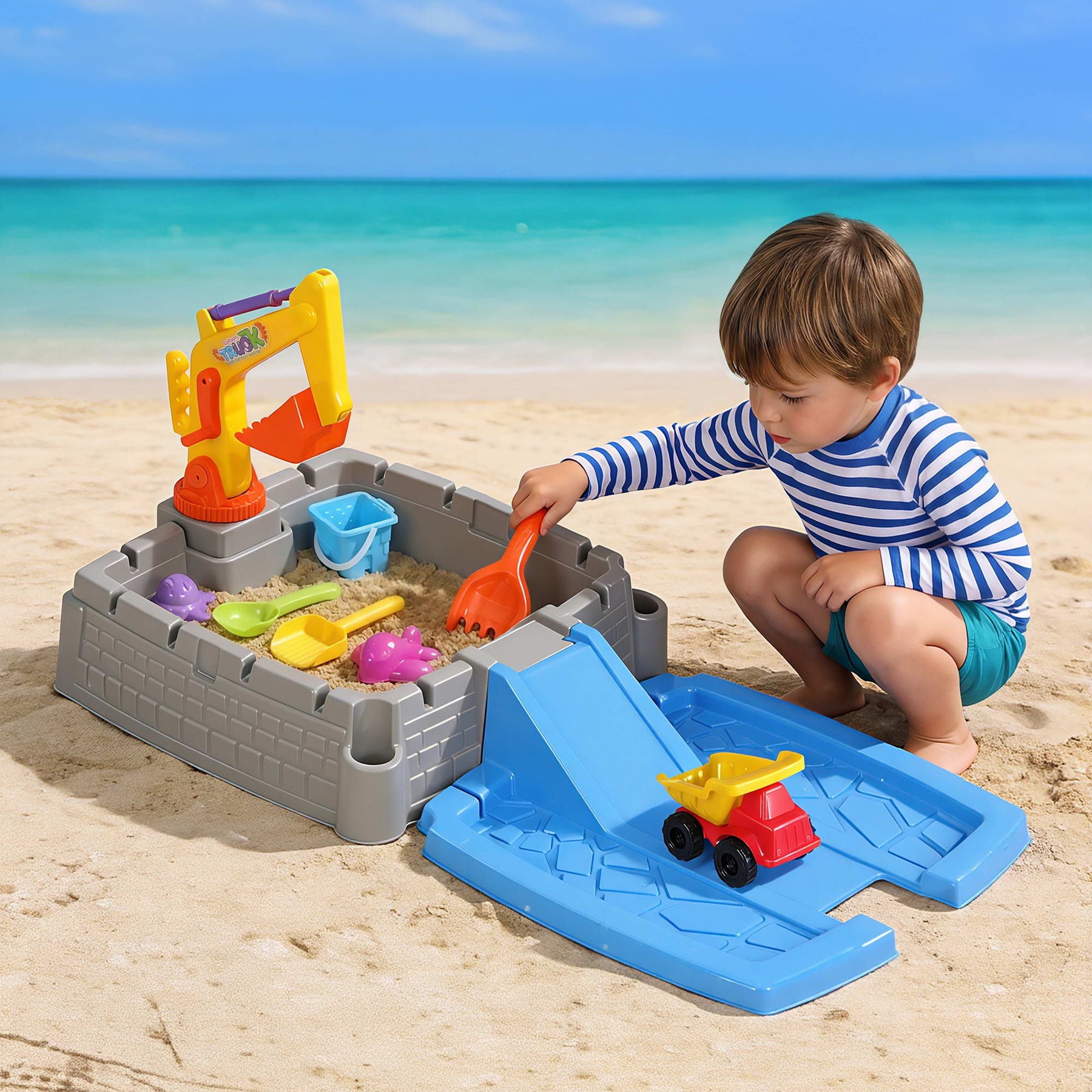 Keezi 2-in-1 Kids Sandpit Water Table Working Excavator Digger Sensory Play Toys - SuperSaverAU - view 1