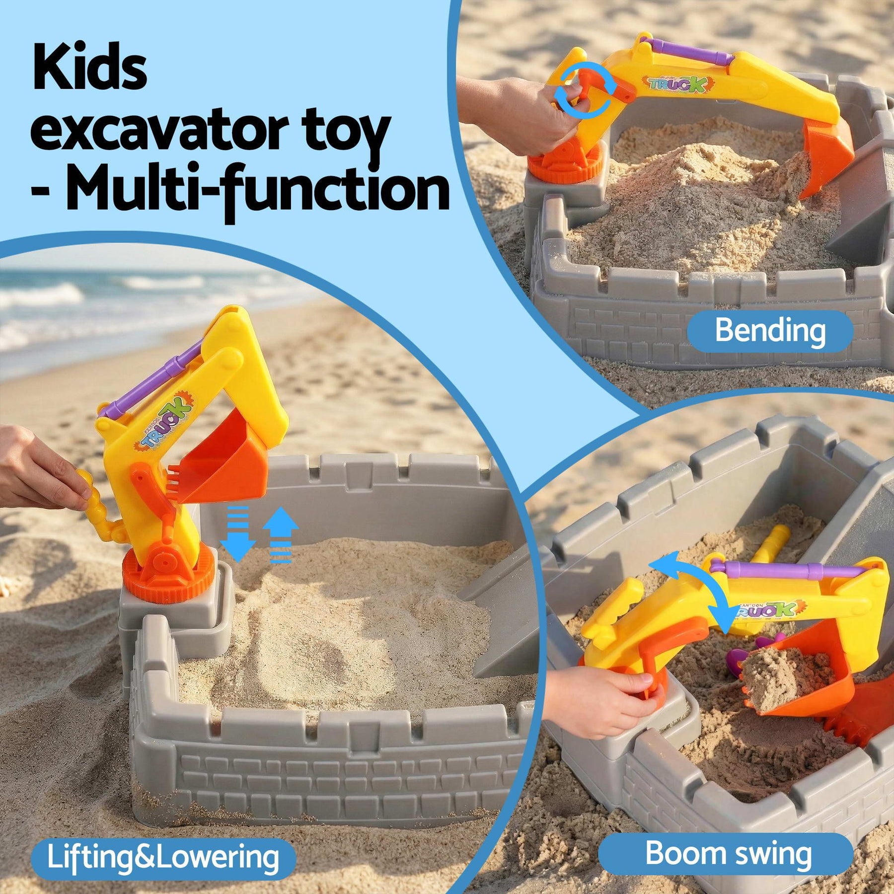 Keezi 2-in-1 Kids Sandpit Water Table Working Excavator Digger Sensory Play Toys - SuperSaverAU - view 5