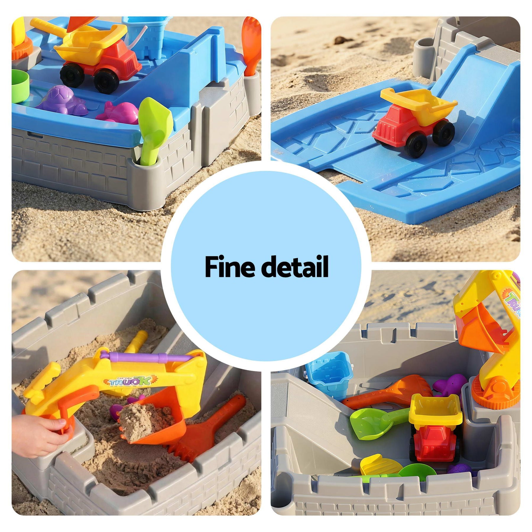 Keezi 2-in-1 Kids Sandpit Water Table Working Excavator Digger Sensory Play Toys - SuperSaverAU - view 7