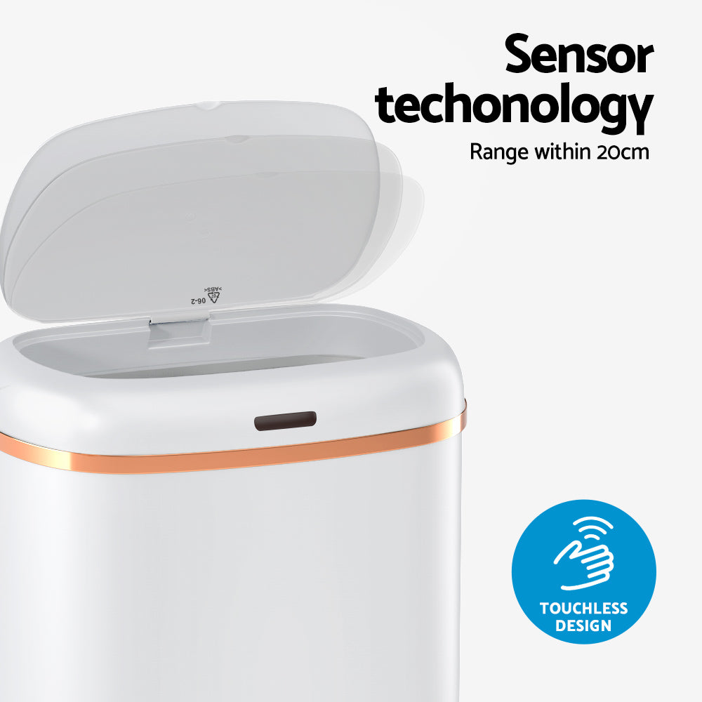 Devanti Motion Sensor Bin 38L with Soft Close Lid - White