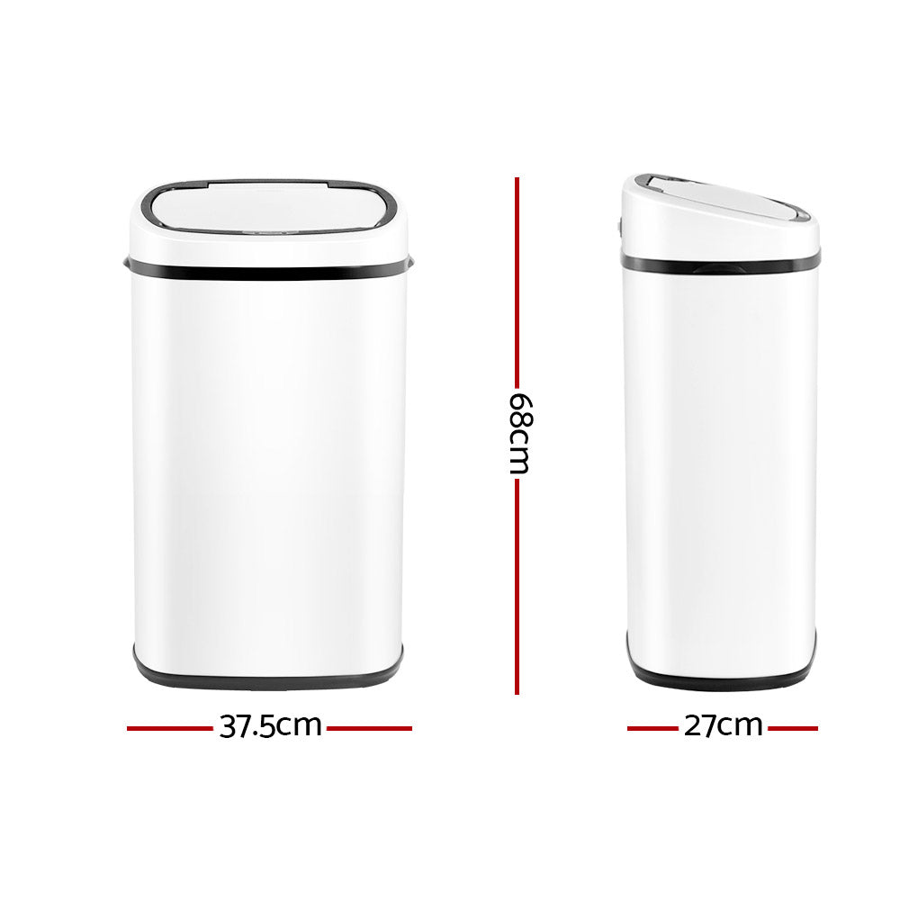Devanti 58L Motion Sensor Bin - White, Hands-Free, Fingerprint-Resistant, Silent - SuperSaverAU - view 2