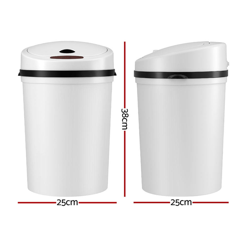 Devanti 9L Motion Sensor Rubbish Bin – White