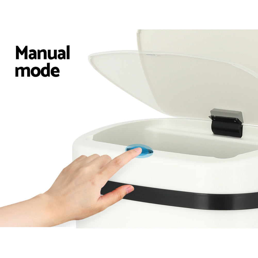 Devanti Motion Sensor Bin 50L - Hands-Free, Odour-Free, Noise-Free, White - SuperSaverAU - view 5