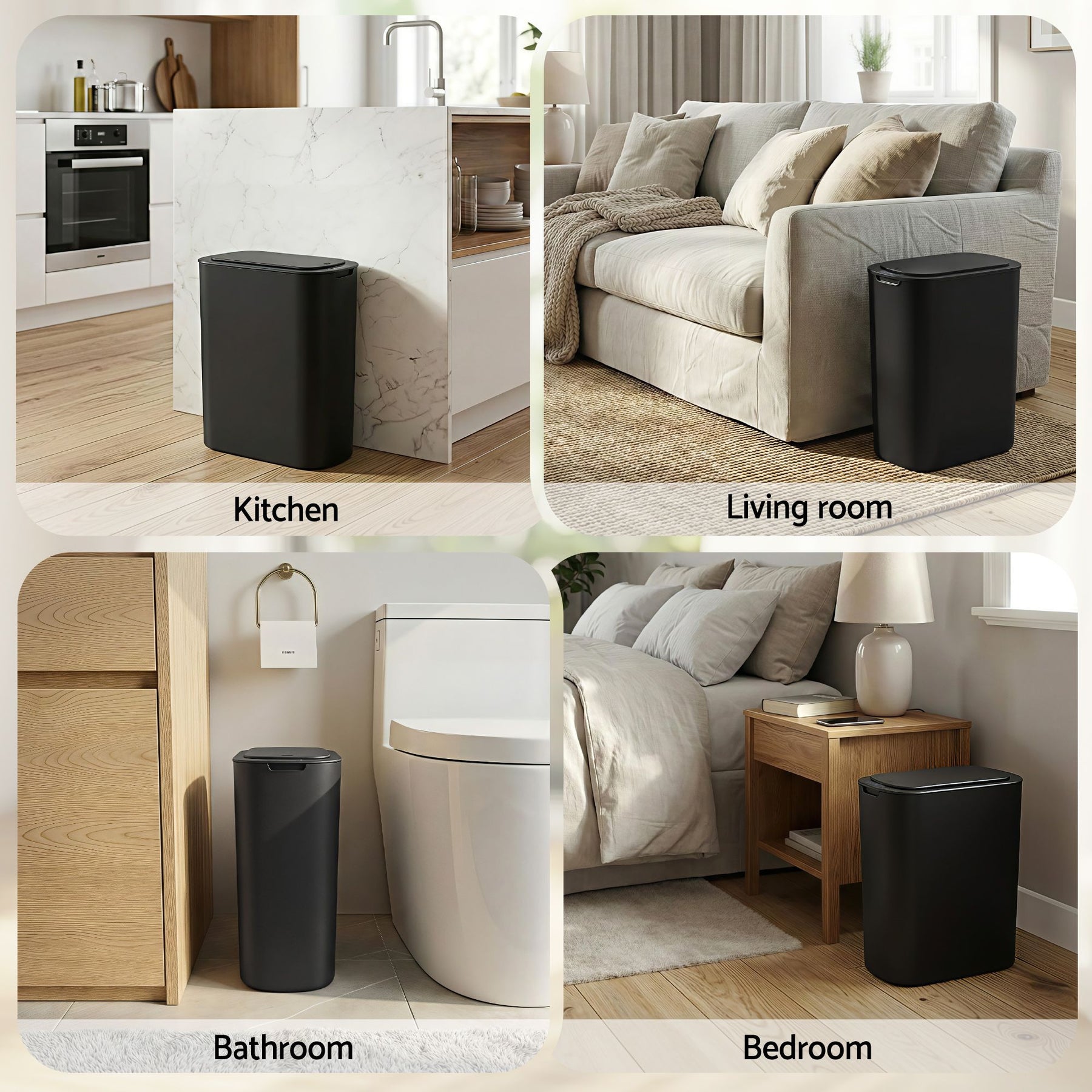 Devanti Automatic Trash Bin – Black 21L with Motion Sensor Lid