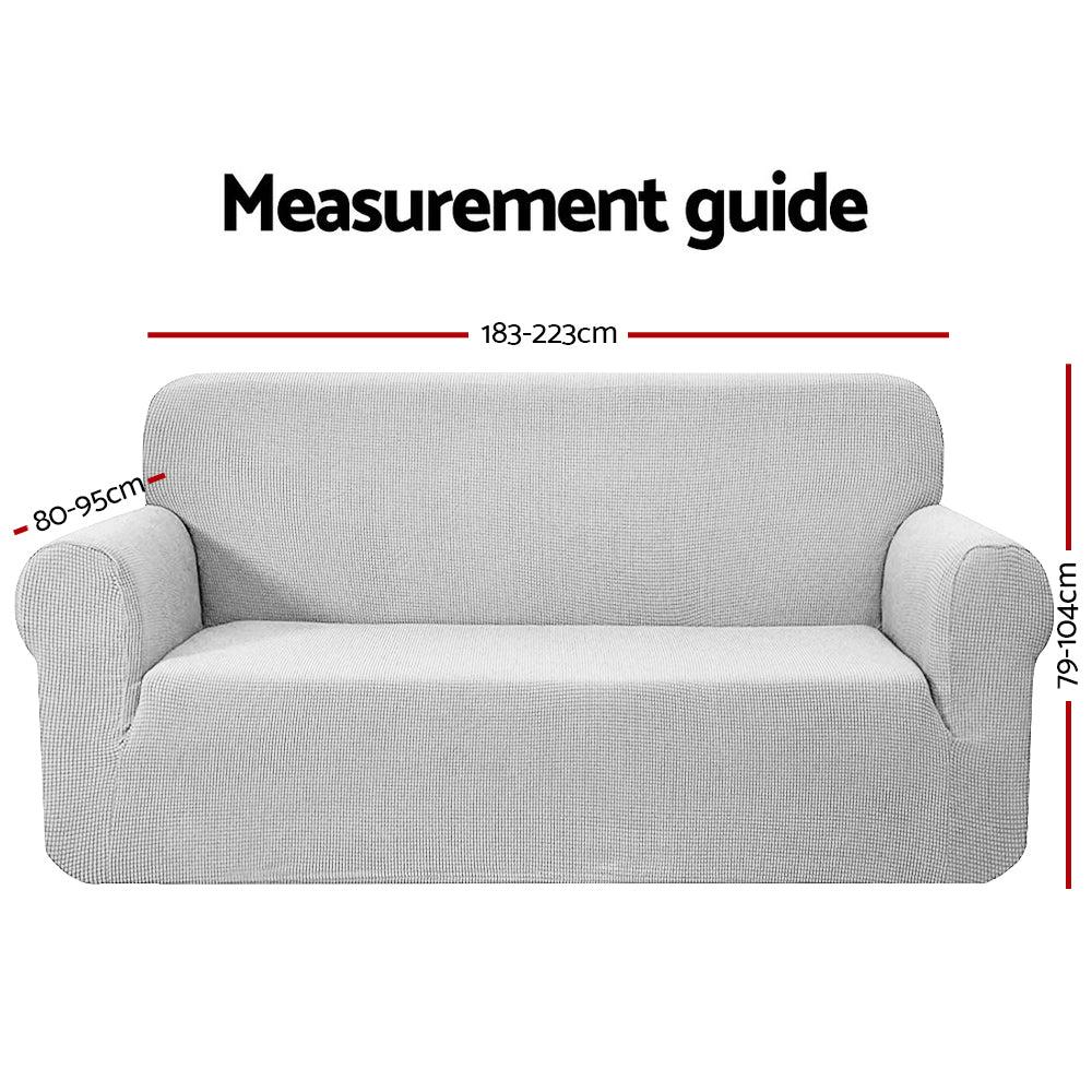 Artiss Sofa Cover Couch Covers 3 Seater High Stretch Grey - SuperSaverAU - view 2