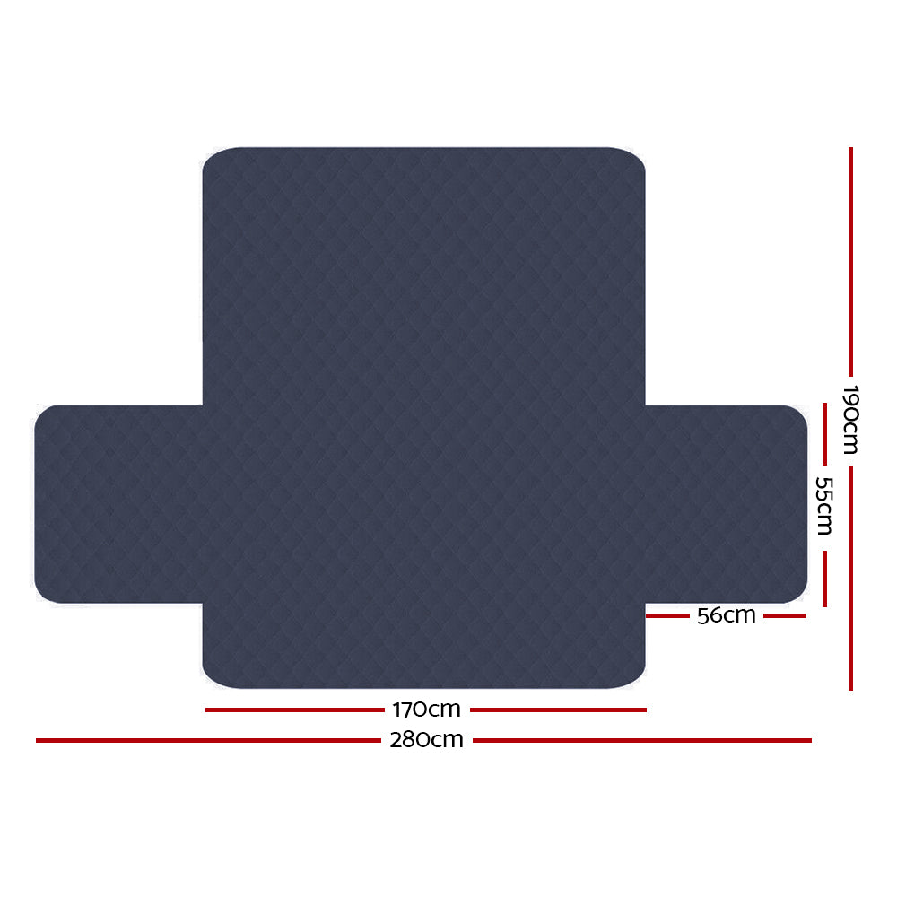 Artiss Sofa Cover Couch Covers 3 Seater Quilted Dark Grey - SuperSaverAU - view 2
