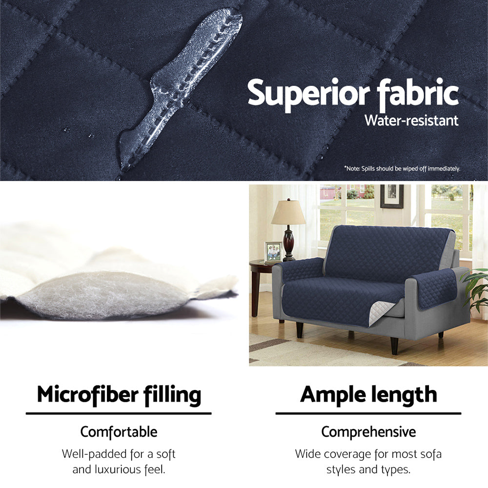 Artiss Sofa Cover Couch Covers 3 Seater Quilted Dark Grey - SuperSaverAU - view 4