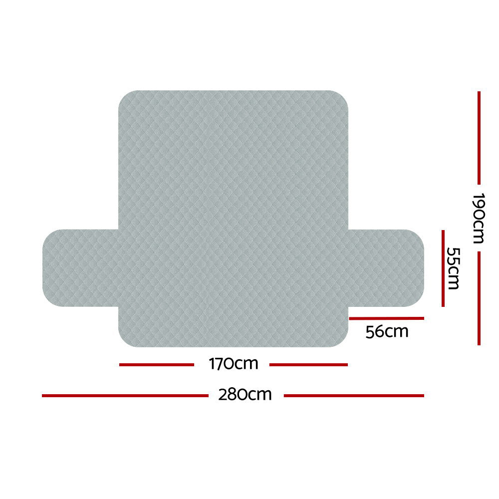 Artiss 3 Seater Sofa Cover 100% Water Resistant Grey with Diamond-Quilted Design - SuperSaverAU - view 2