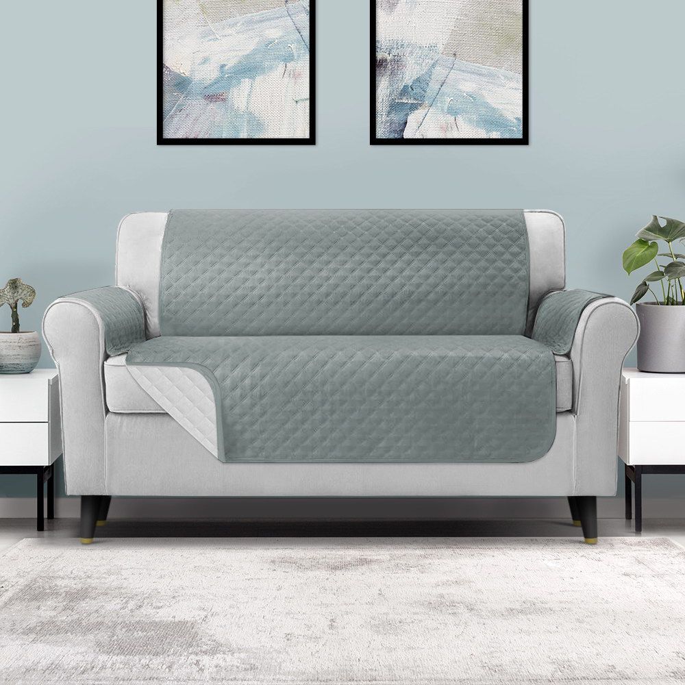 Artiss 3 Seater Sofa Cover 100% Water Resistant Grey with Diamond-Quilted Design