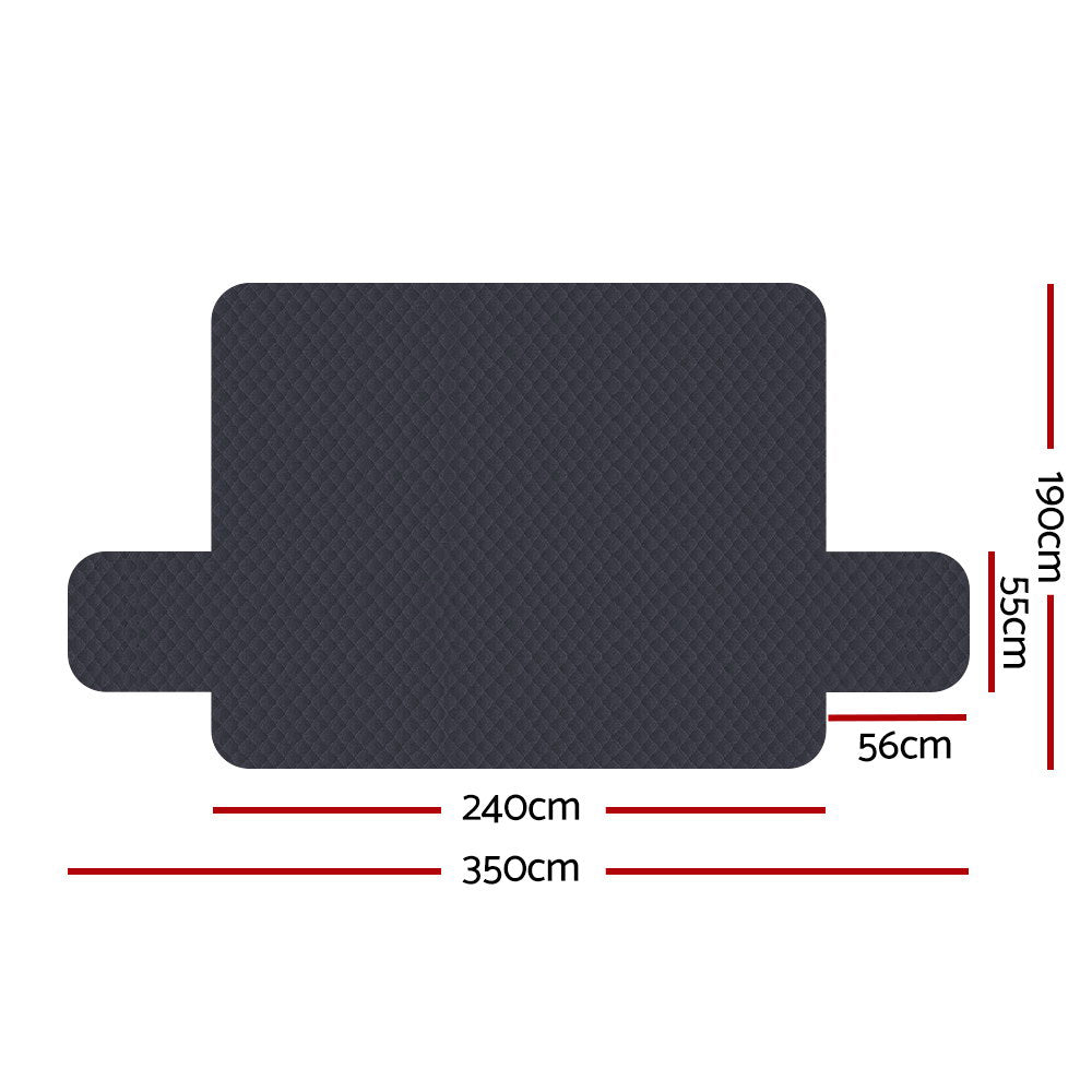 Artiss 4-Seater Sofa Cover 100% Water Resistant Dark Grey, Diamond-Quilted Design - SuperSaverAU - view 2
